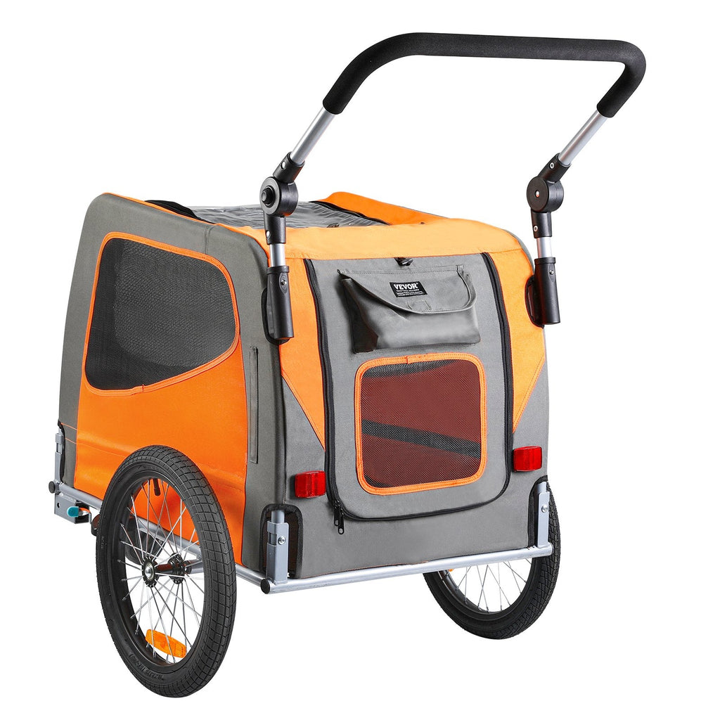VEVOR Dog Bike Trailer, Supports up to 66 lbs, 2-in-1 Pet Stroller